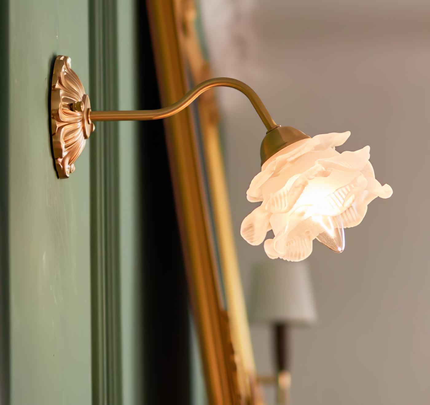 Brass Rose Wall Light - Lumpaz