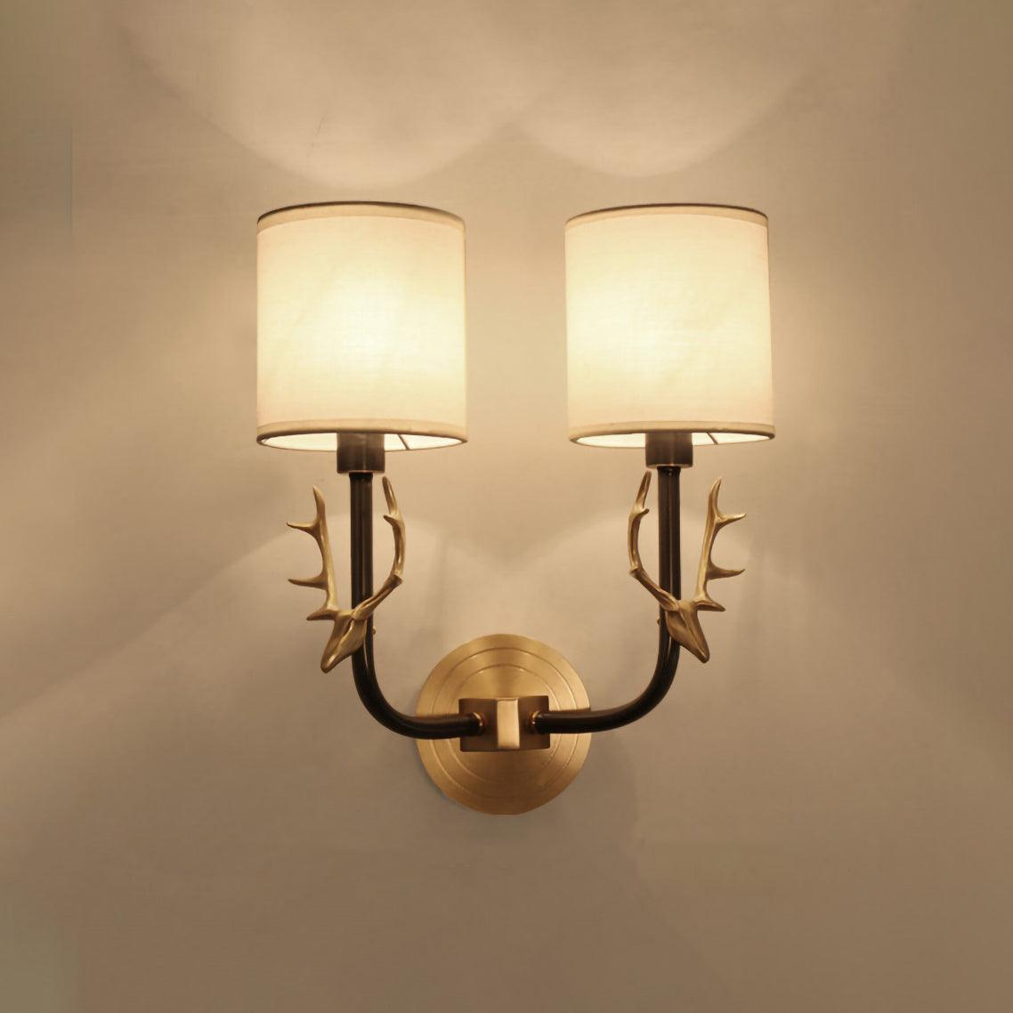 Brass Deer Head Wall Light - Lumpaz