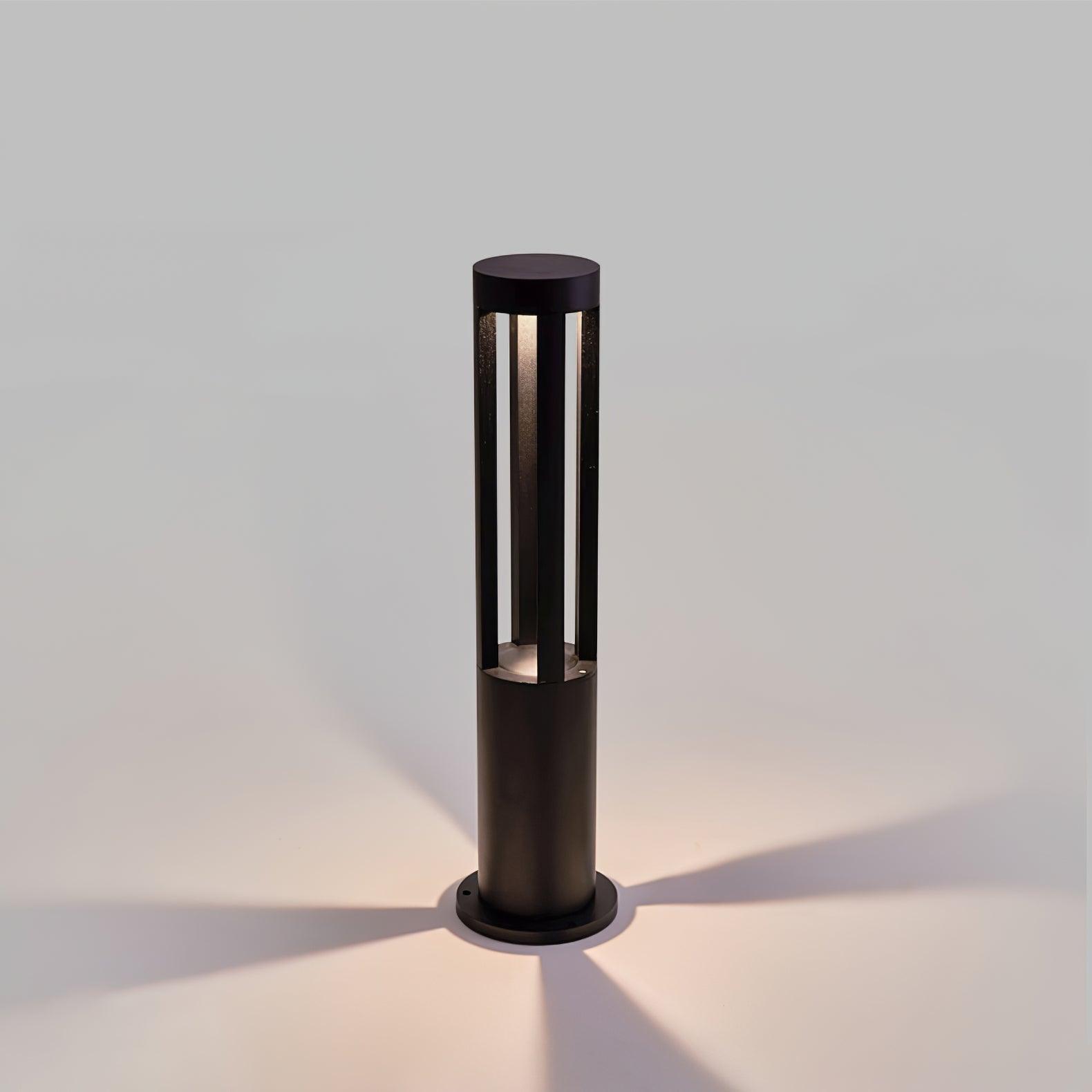 Black Cylindrical Garden Outdoor Light with Solar Panel - Lumpaz