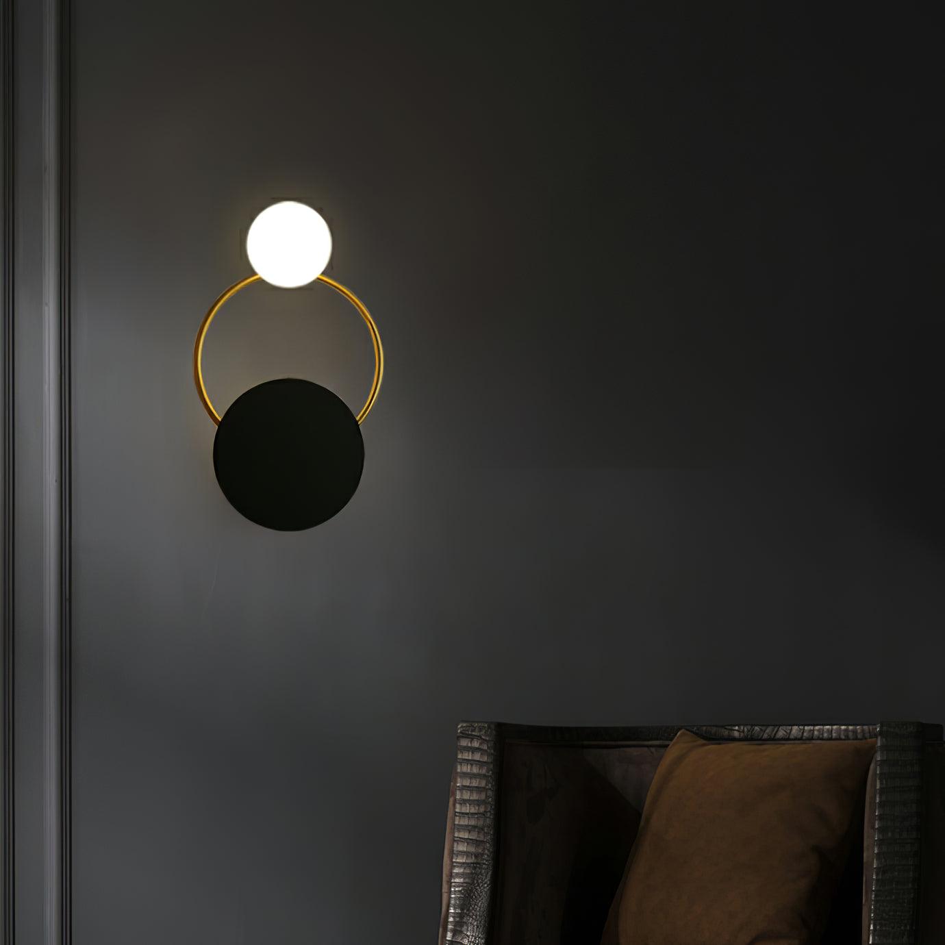 Black Circular Rings Wall Lamp - Lumpaz