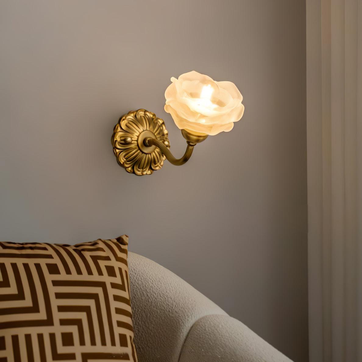 Brass Rose Wall Light - Lumpaz