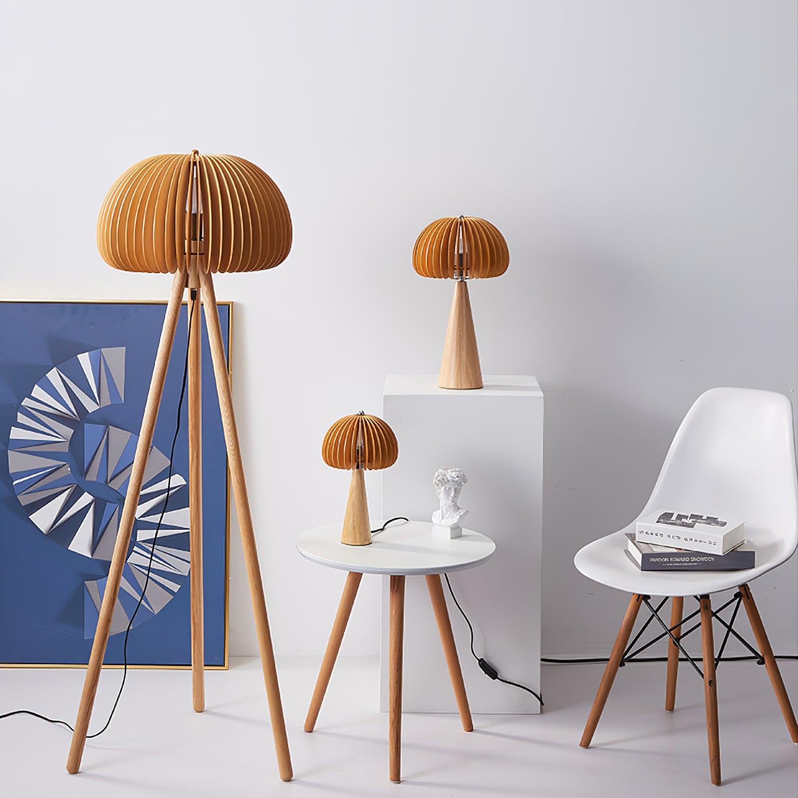Wooden Pumpkin Floor Lamp - Lumpaz