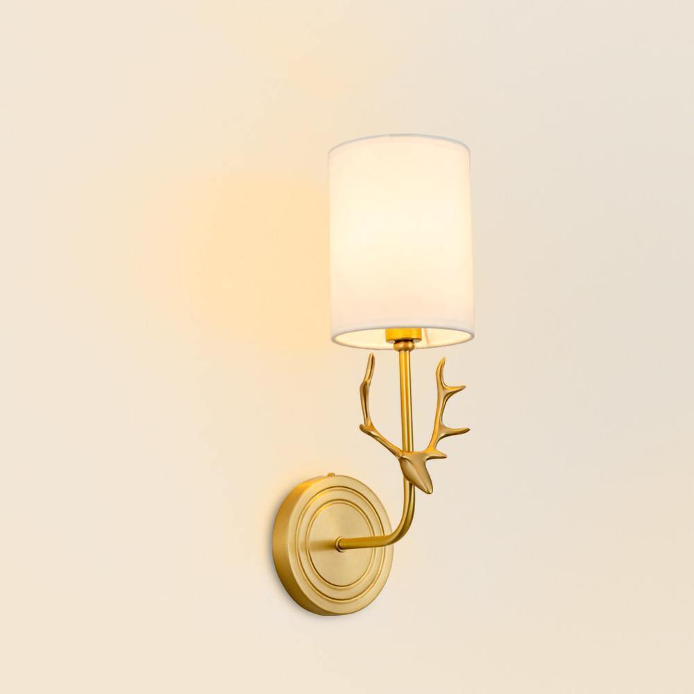 Brass Deer Head Wall Light - Lumpaz