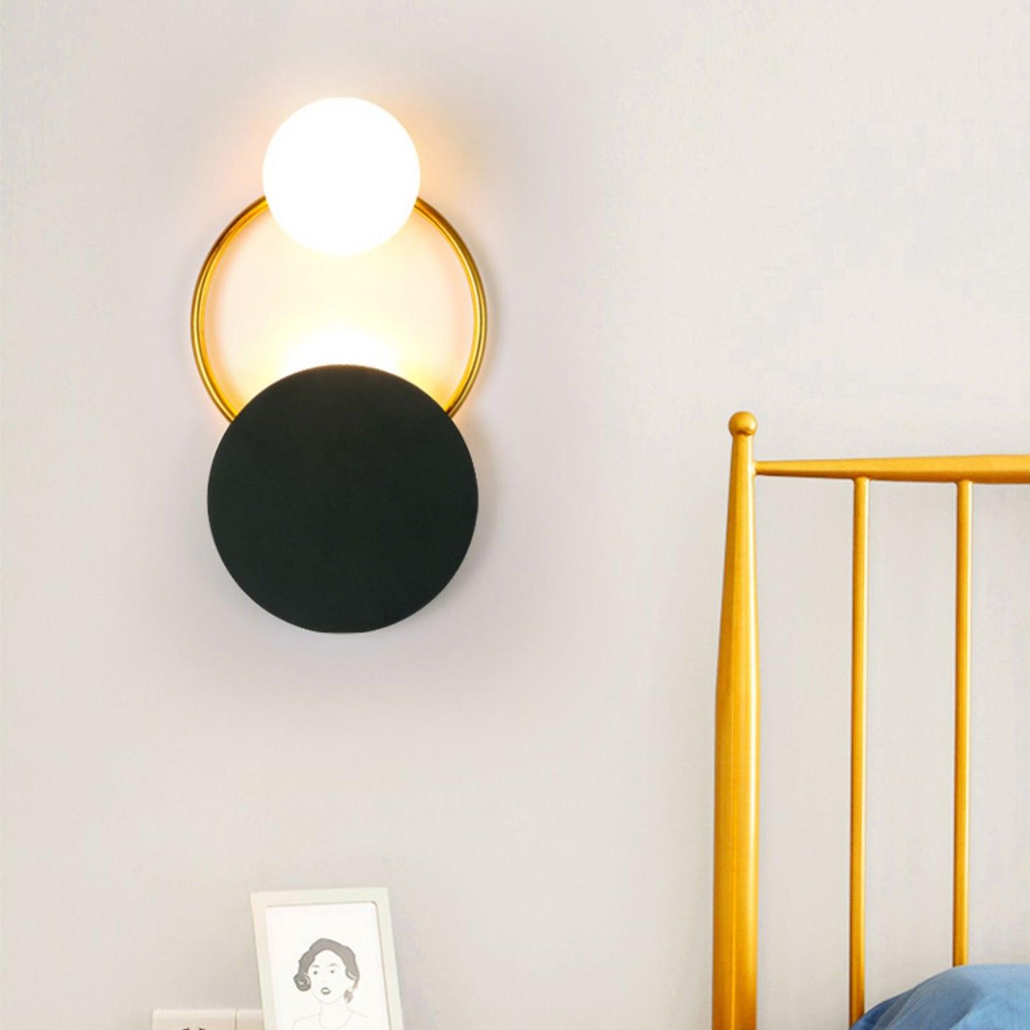 Black Circular Rings Wall Lamp - Lumpaz