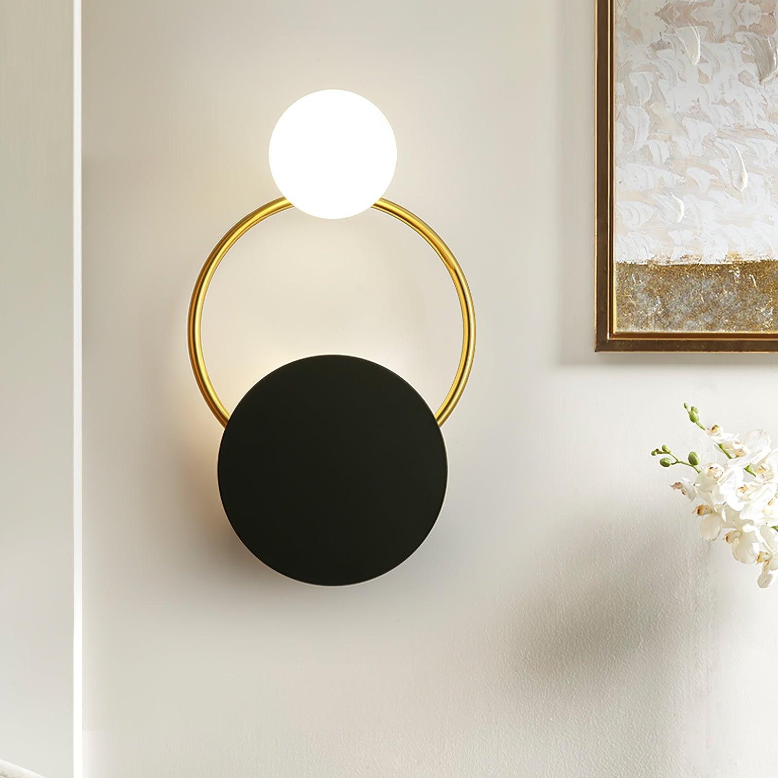 Black Circular Rings Wall Lamp - Lumpaz