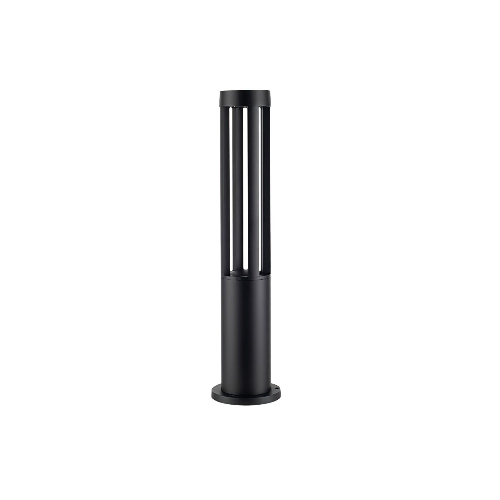 Black Cylindrical Garden Outdoor Light with Solar Panel - Lumpaz