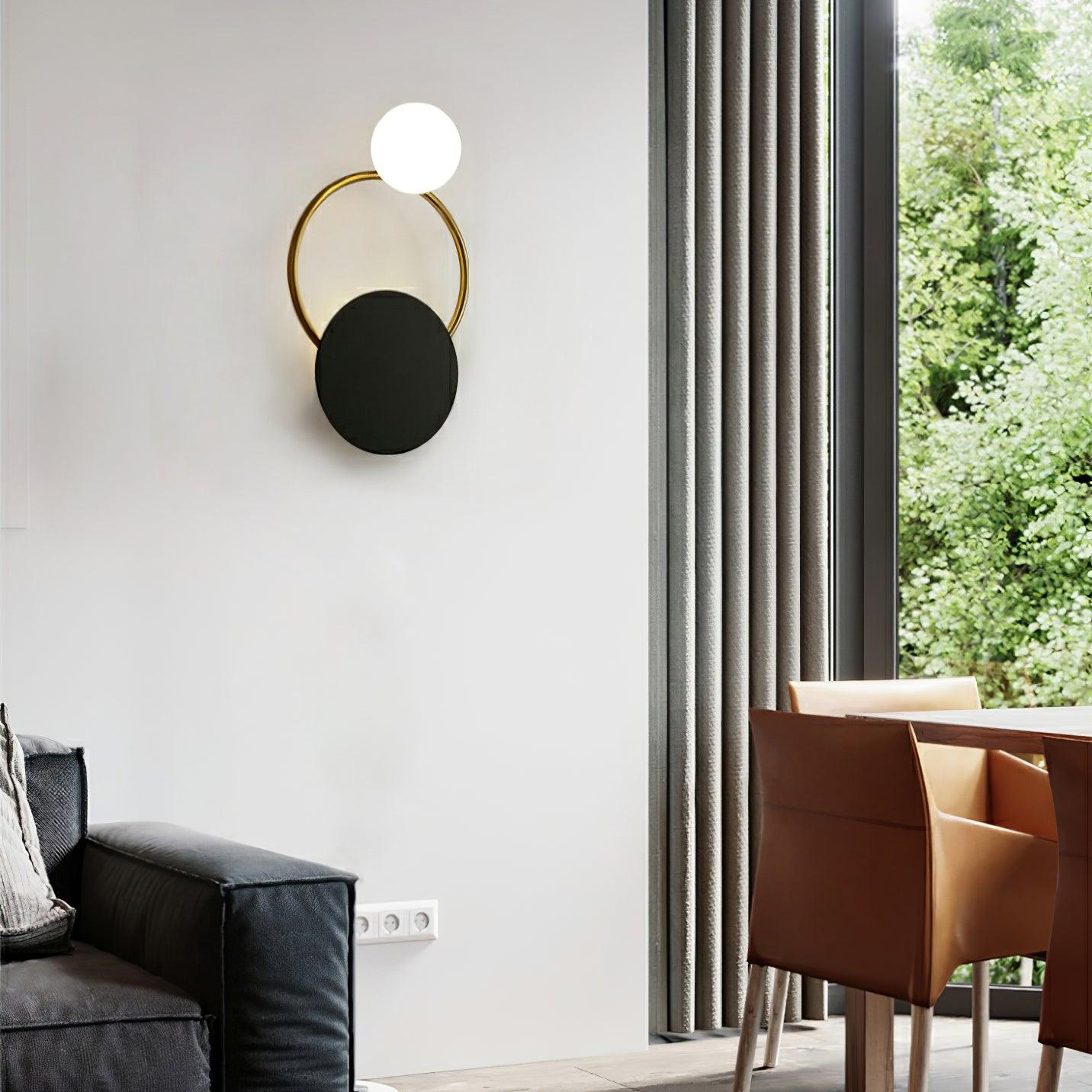 Black Circular Rings Wall Lamp - Lumpaz