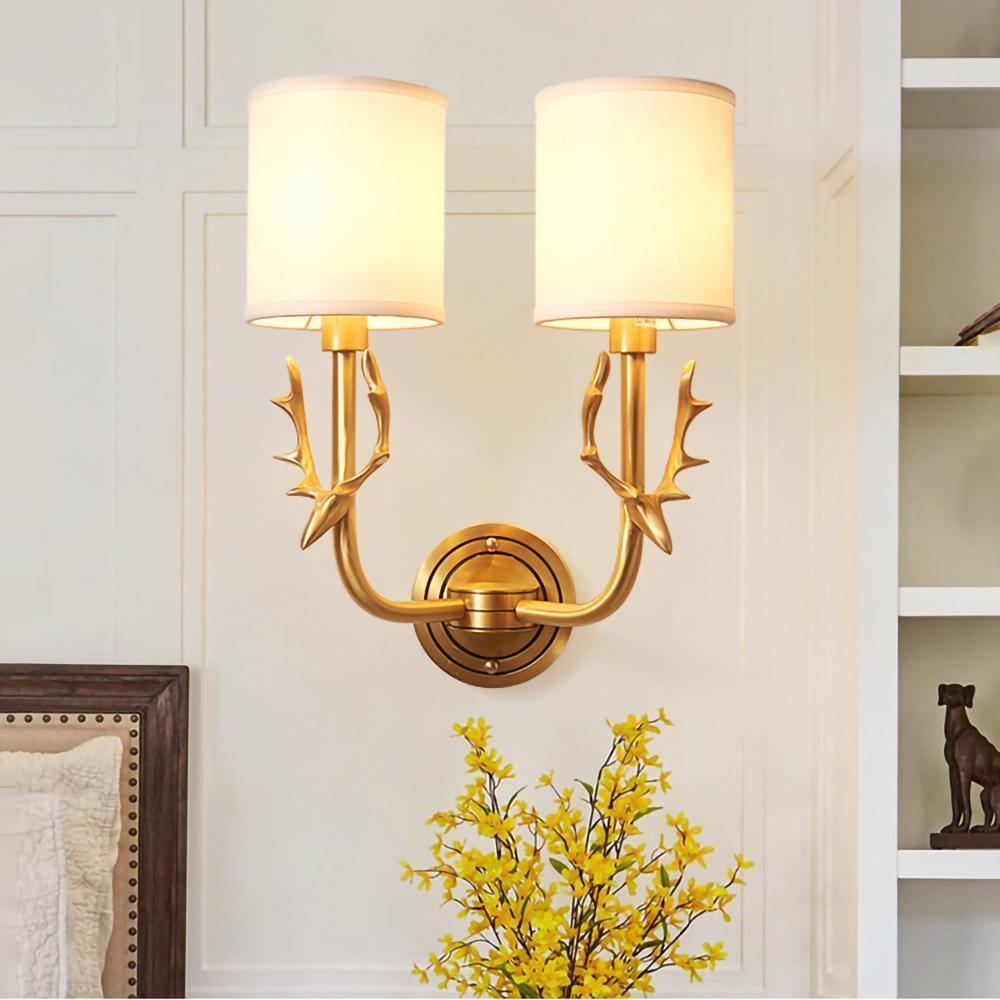 Brass Deer Head Wall Light - Lumpaz