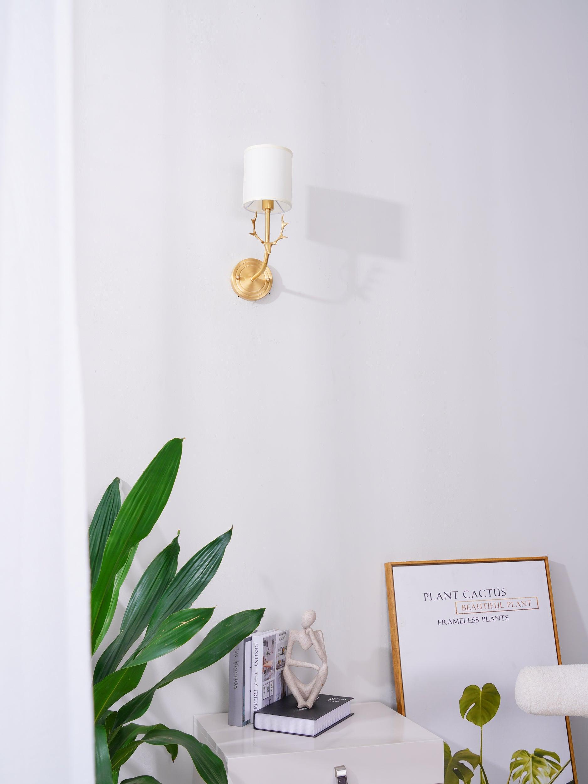 Brass Deer Head Wall Light - Lumpaz