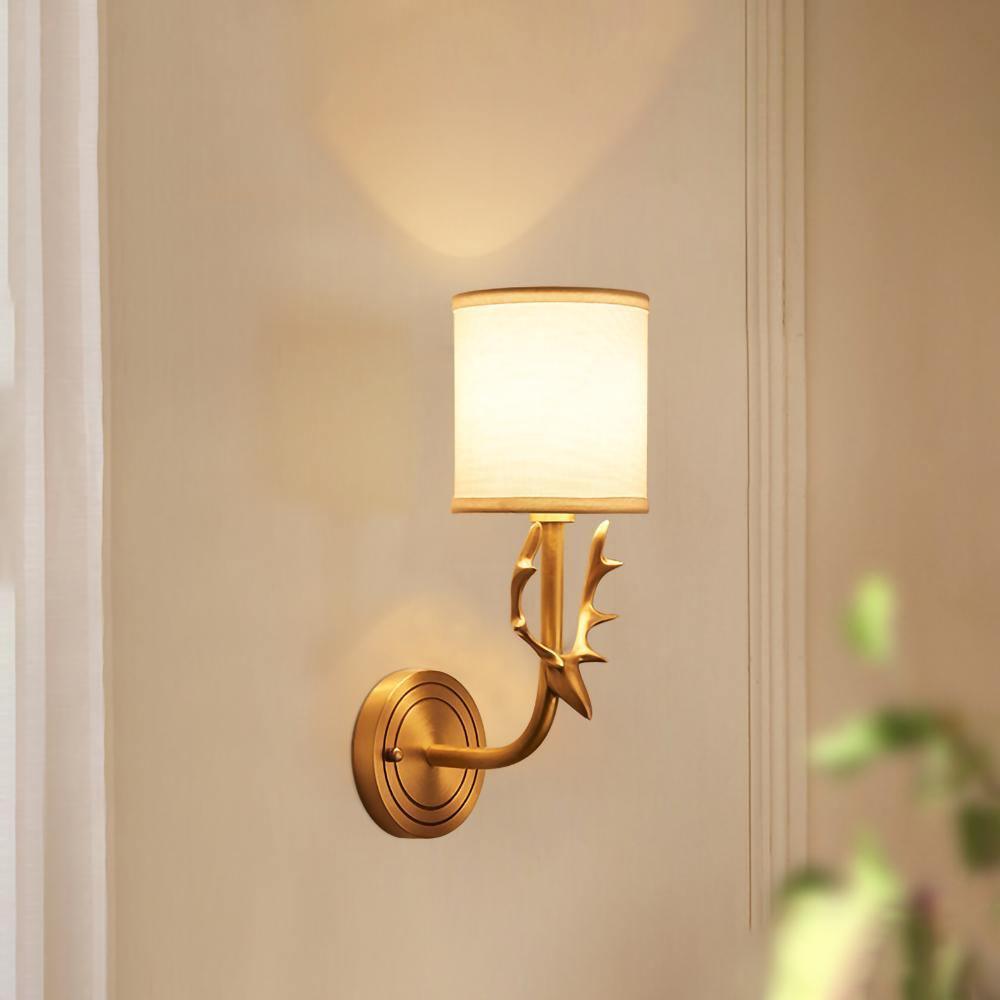 Brass Deer Head Wall Light - Lumpaz