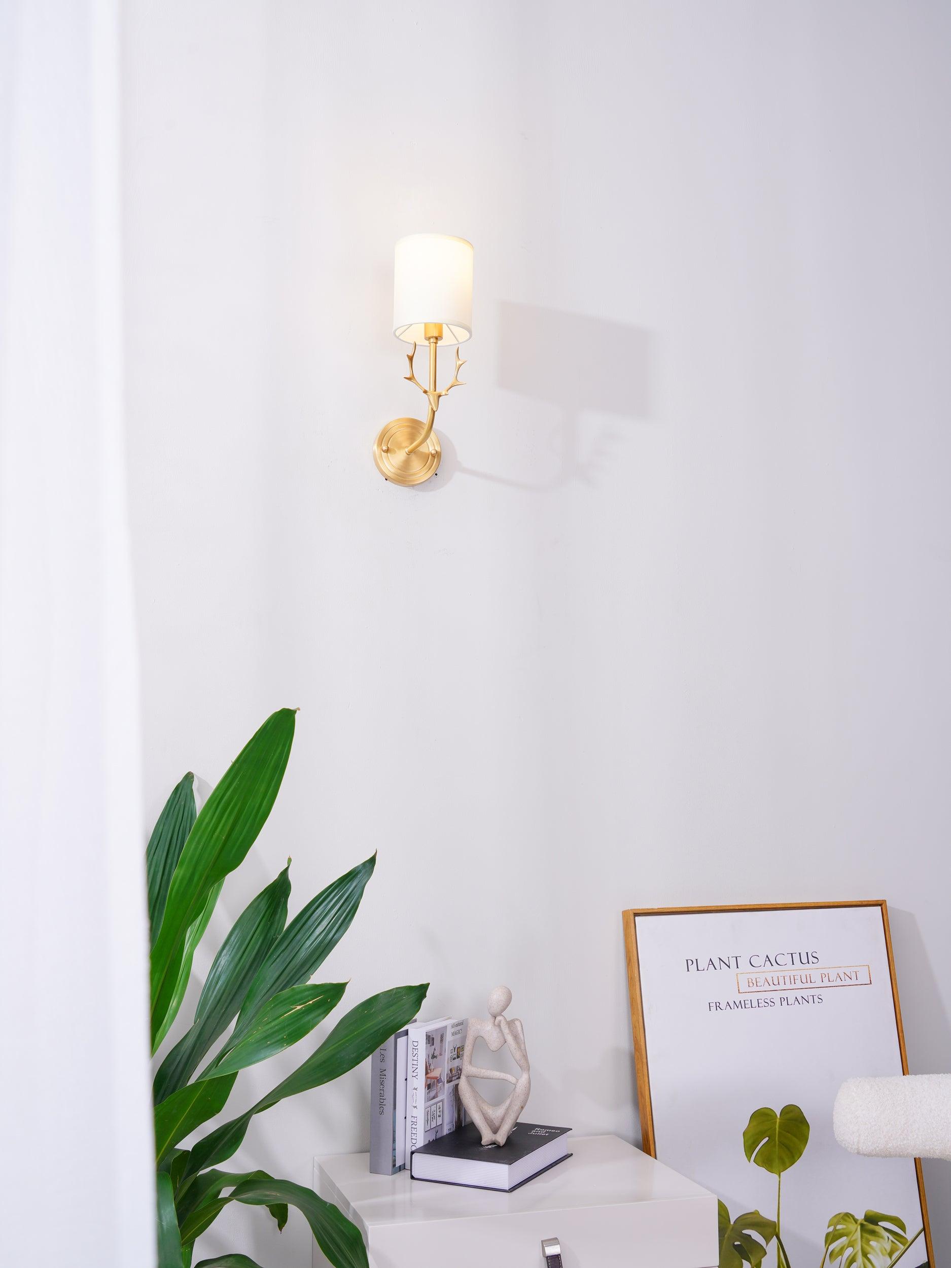 Brass Deer Head Wall Light - Lumpaz