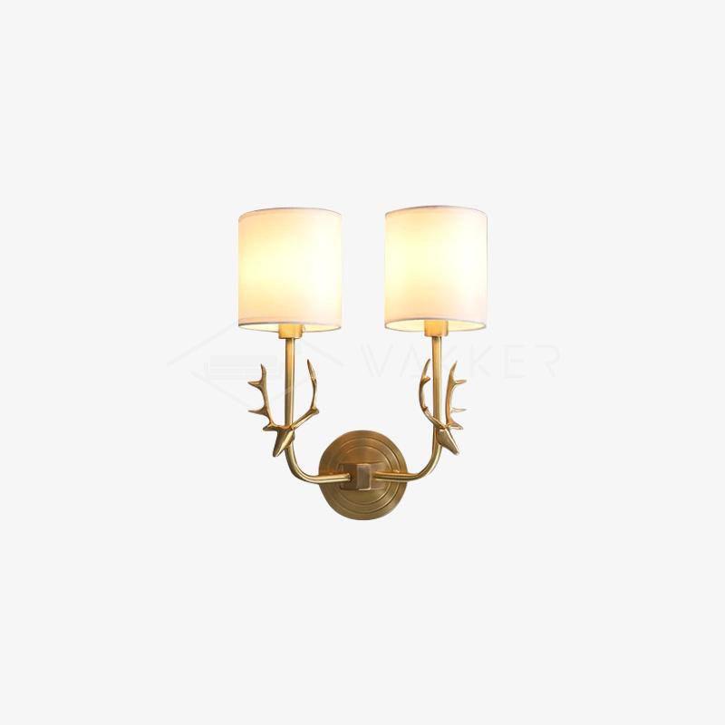 Brass Deer Head Wall Light - Lumpaz