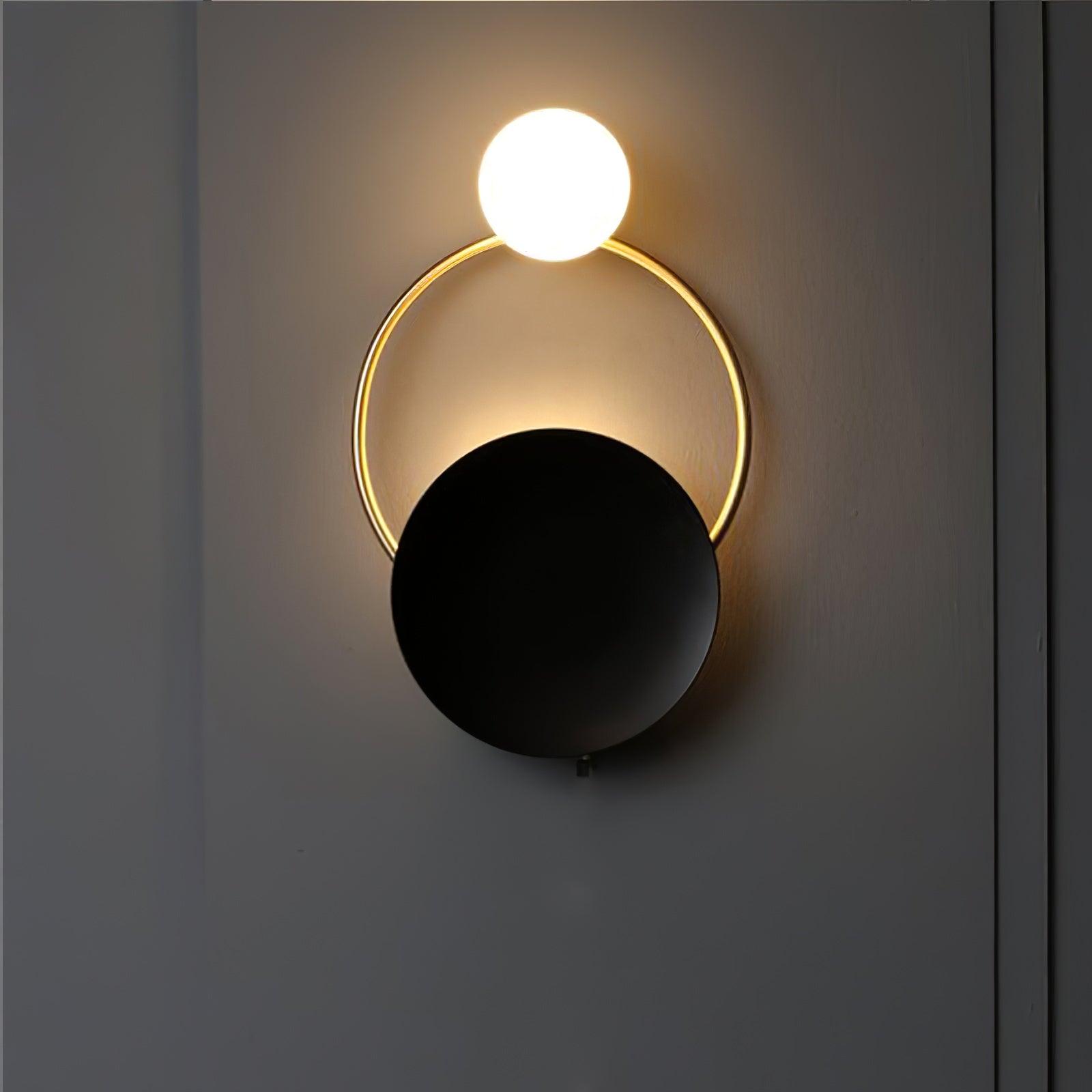 Black Circular Rings Wall Lamp - Lumpaz