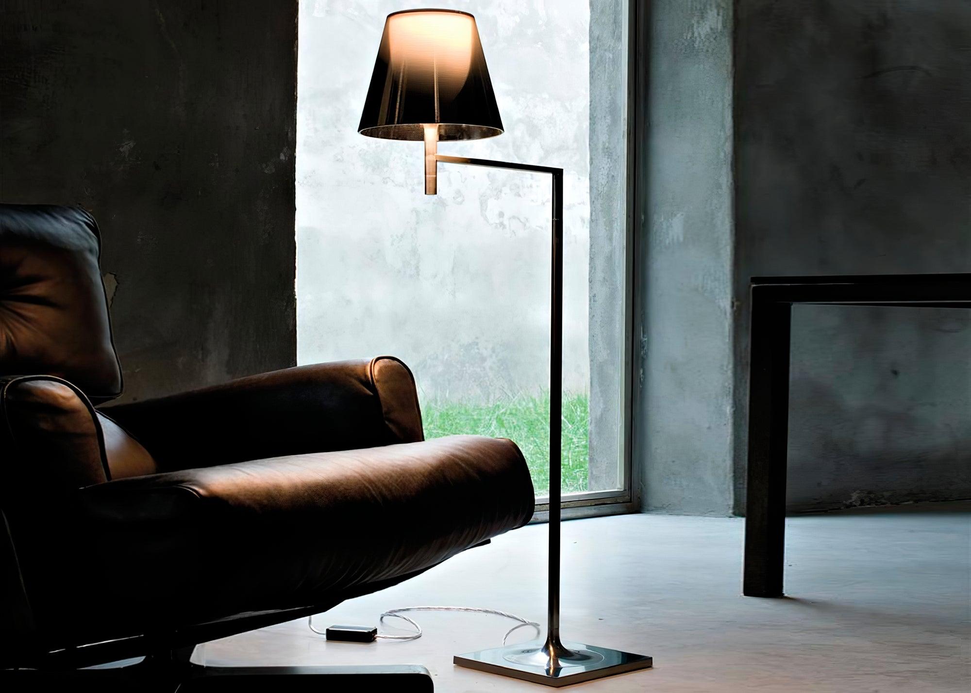 Chrome Prism Bending Floor Light - Lumpaz
