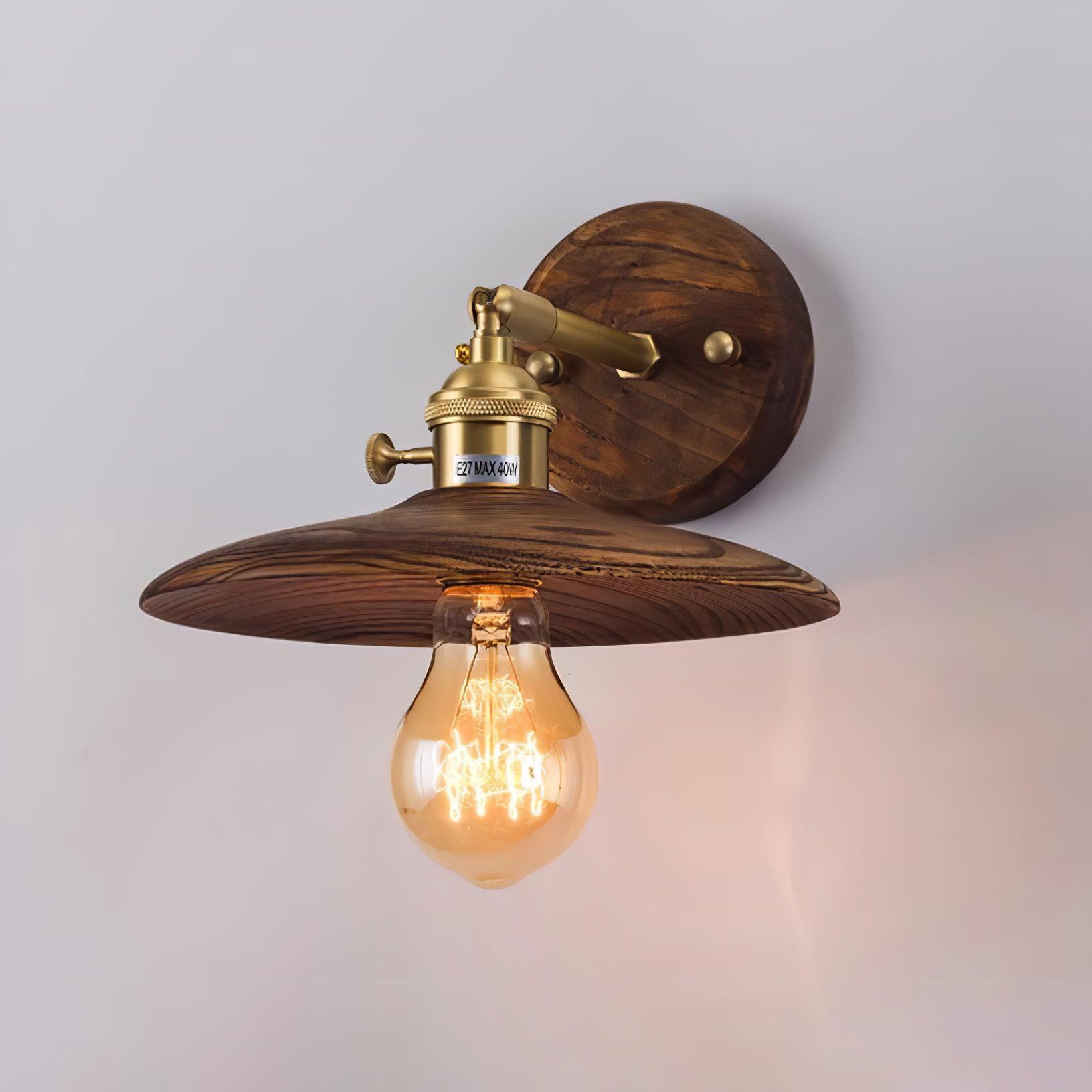 Walnut Flared Wall Light - Lumpaz