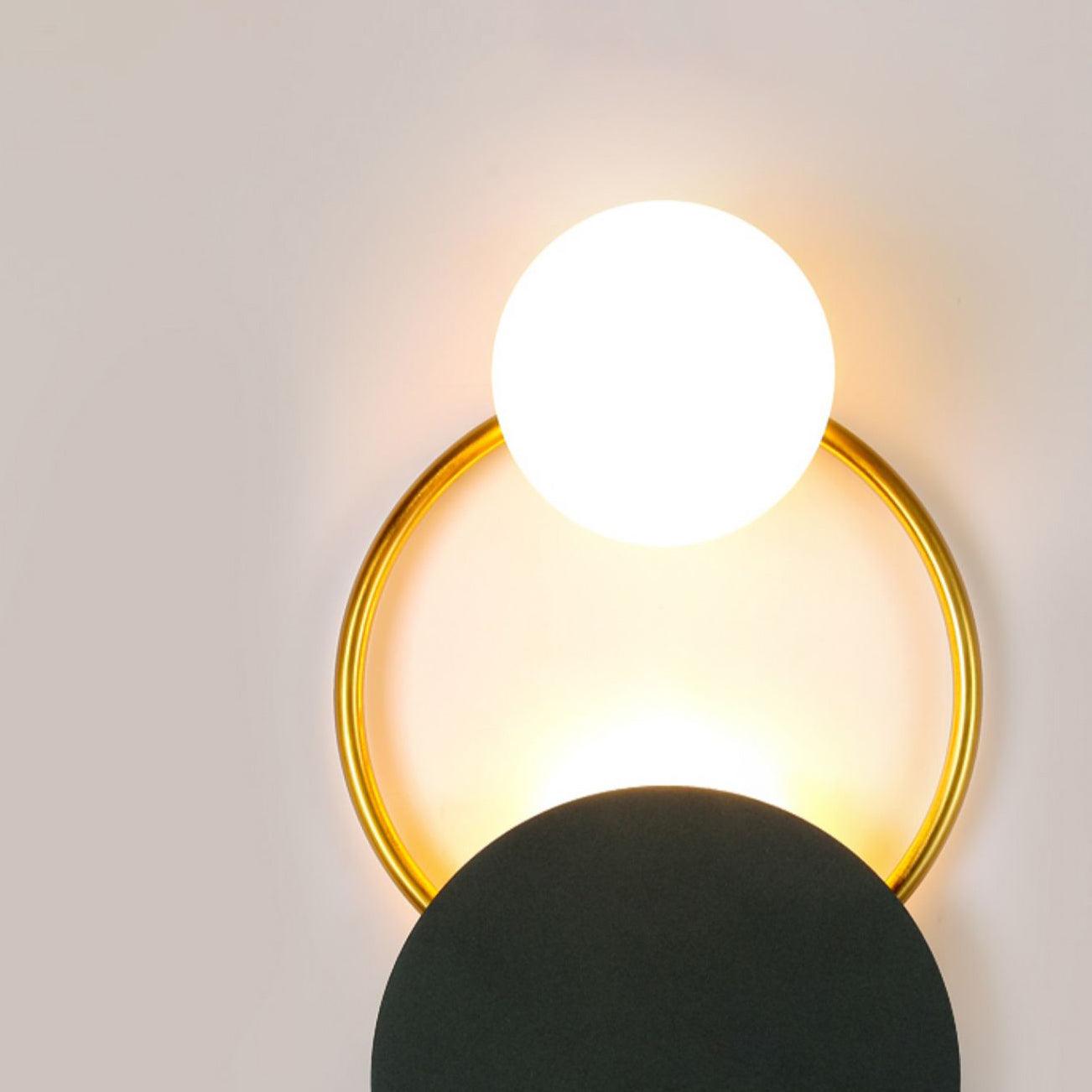 Black Circular Rings Wall Lamp - Lumpaz