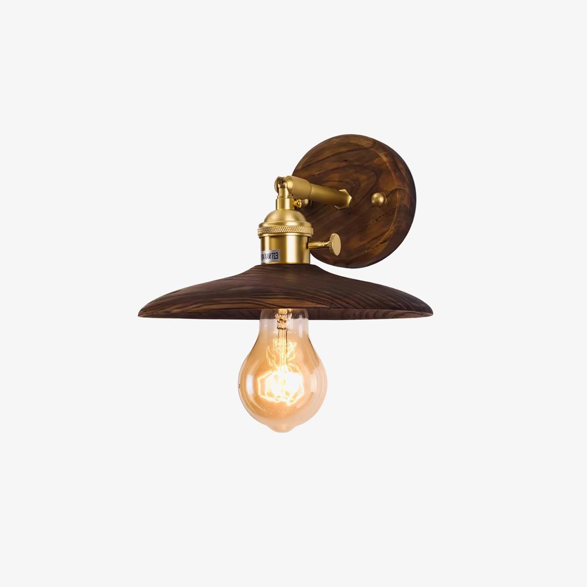 Walnut Flared Wall Light - Lumpaz