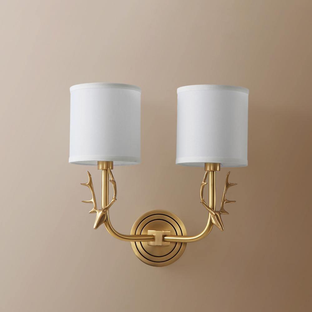 Brass Deer Head Wall Light - Lumpaz