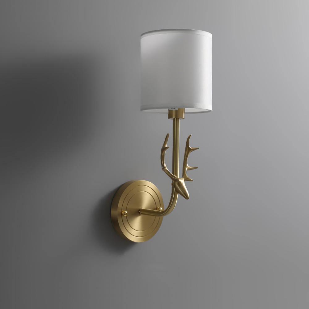 Brass Deer Head Wall Light - Lumpaz