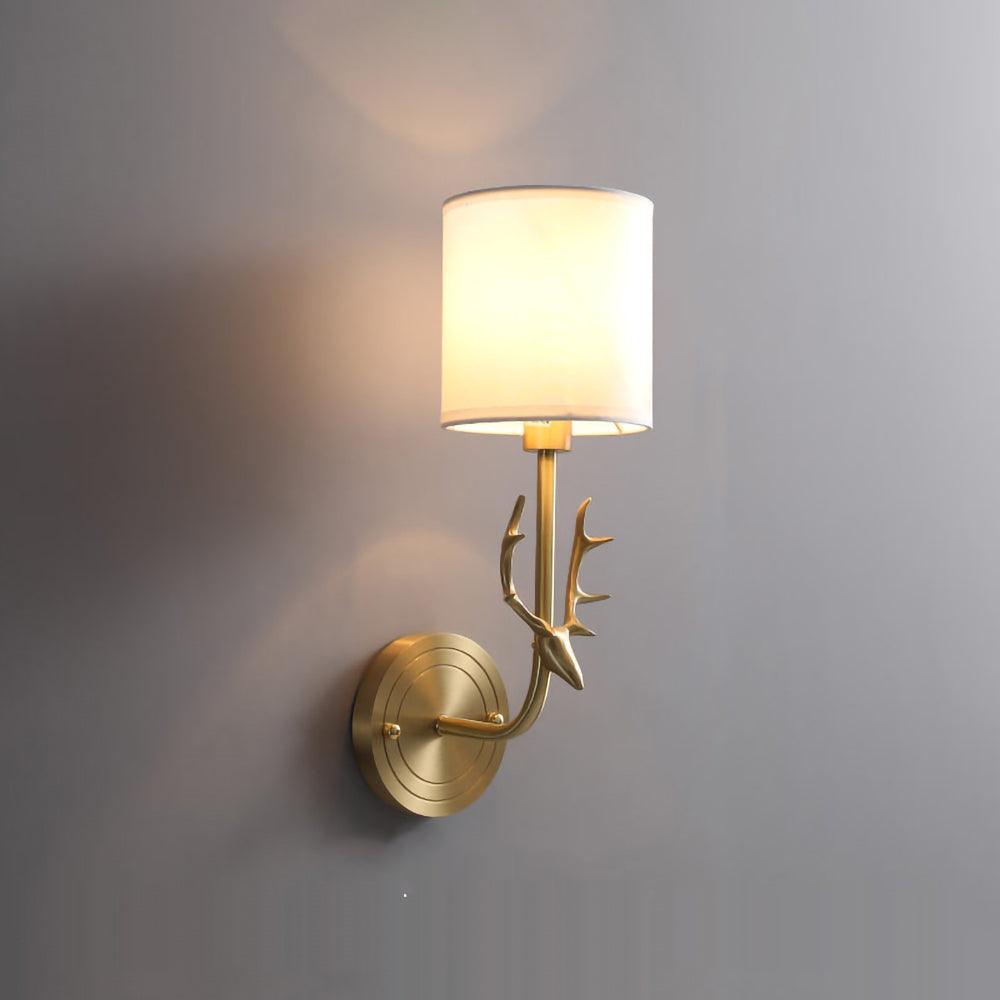 Brass Deer Head Wall Light - Lumpaz