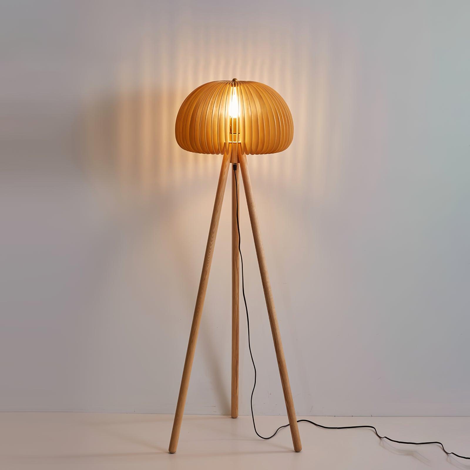 Wooden Pumpkin Floor Lamp - Lumpaz