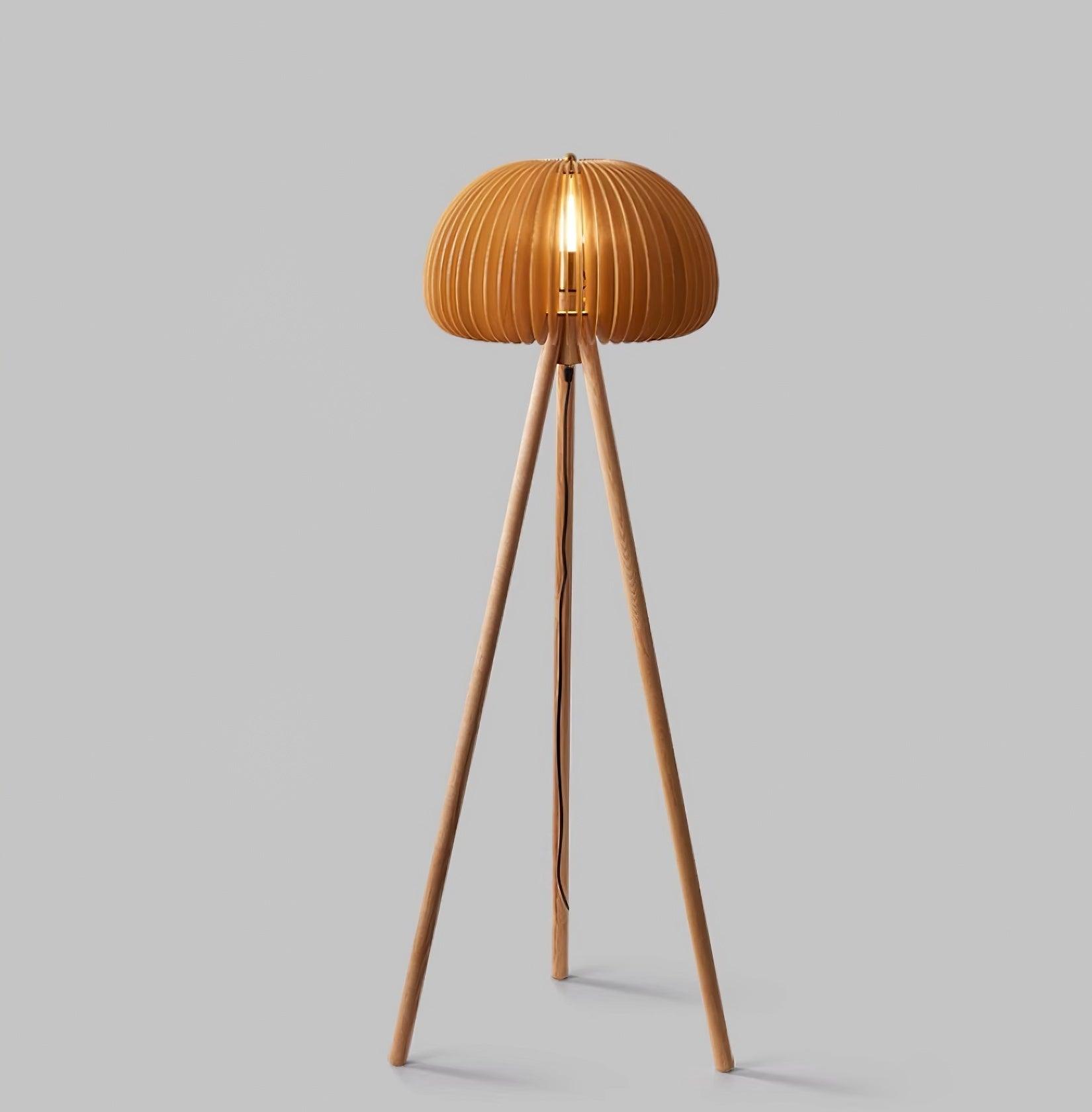 Wooden Pumpkin Floor Lamp - Lumpaz