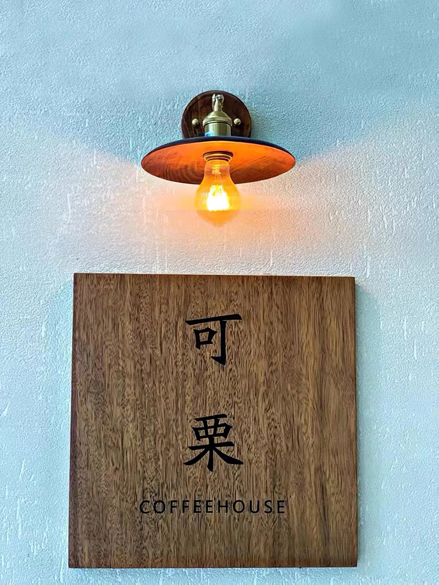 Walnut Flared Wall Light - Lumpaz
