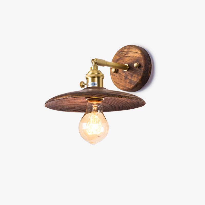 Walnut Flared Wall Light - Lumpaz