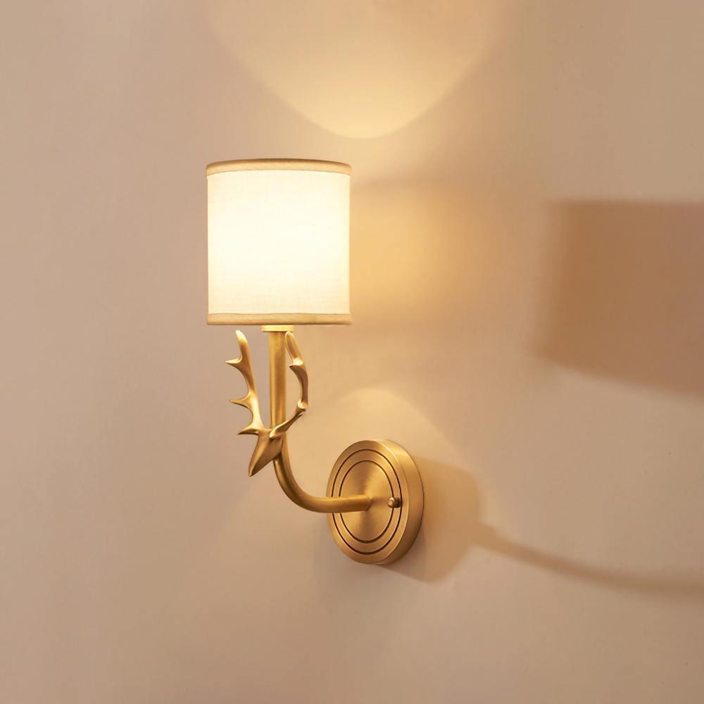 Brass Deer Head Wall Light - Lumpaz