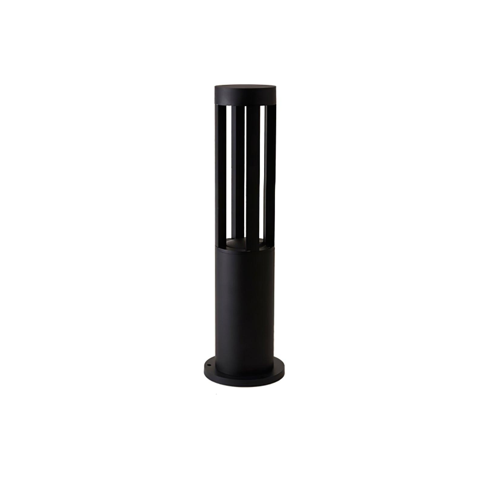 Black Cylindrical Garden Outdoor Light with Solar Panel - Lumpaz