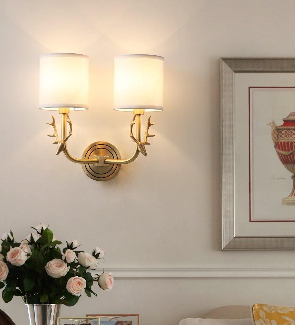 Brass Deer Head Wall Light - Lumpaz