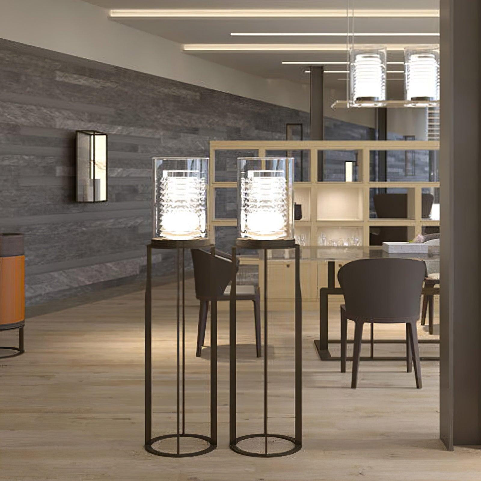 Dual Cylinder Glass Floor Lamp - Lumpaz