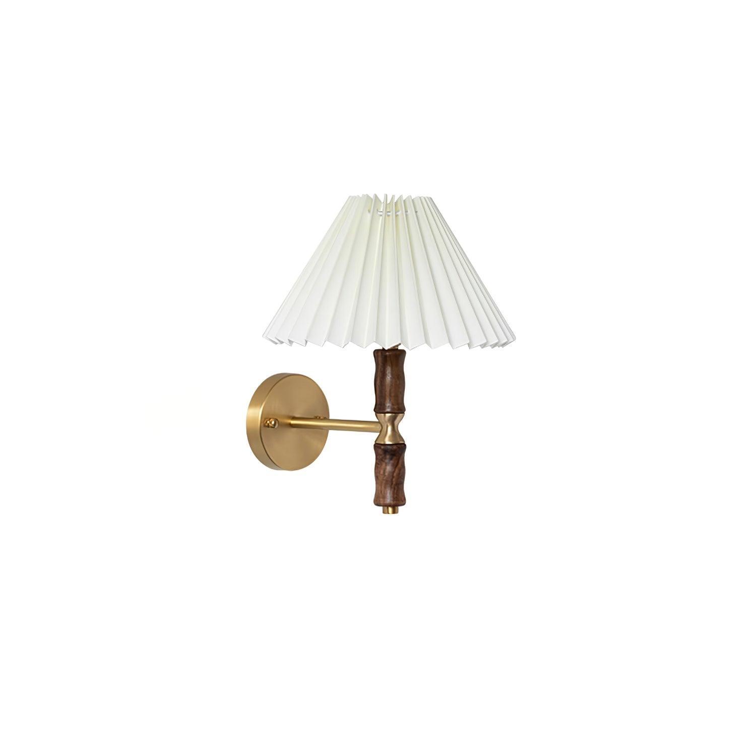 Pleated Walnut Wall Light - Lumpaz