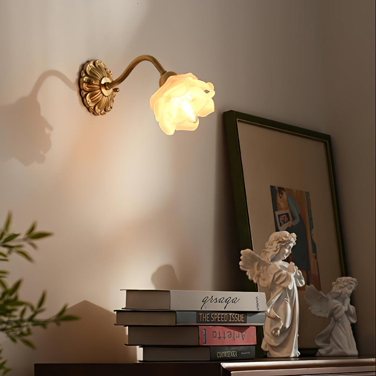 Brass Rose Wall Light - Lumpaz
