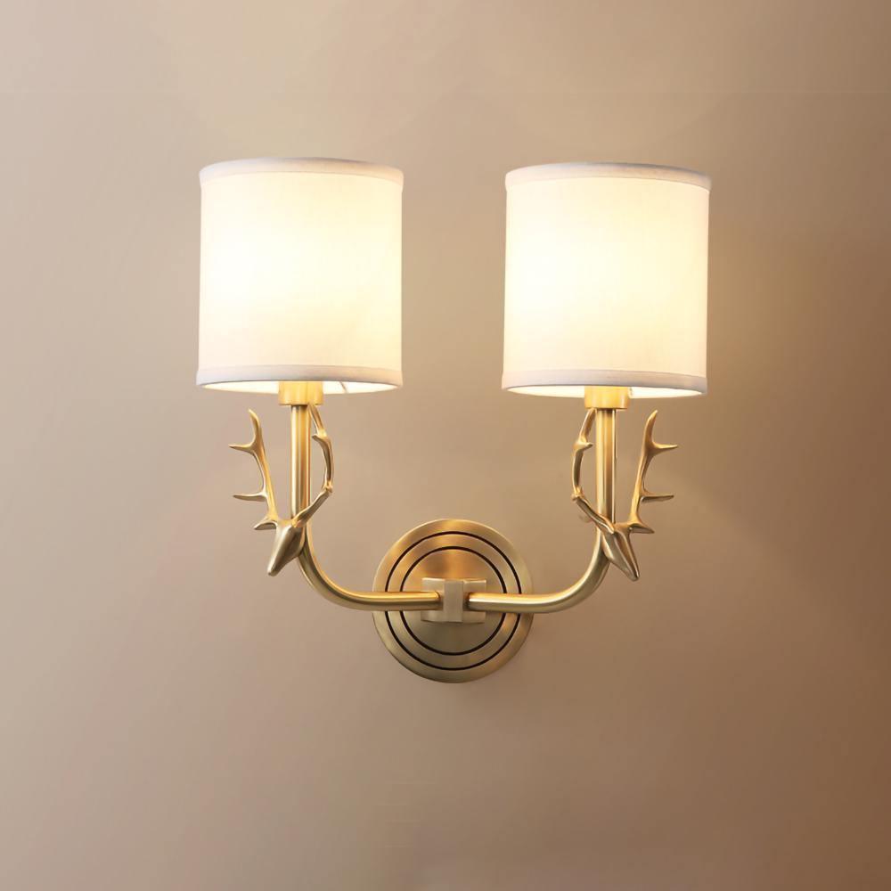 Brass Deer Head Wall Light - Lumpaz