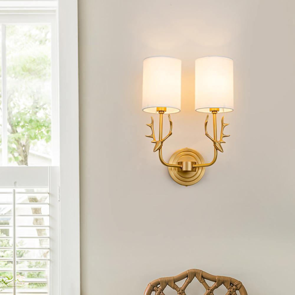 Brass Deer Head Wall Light - Lumpaz