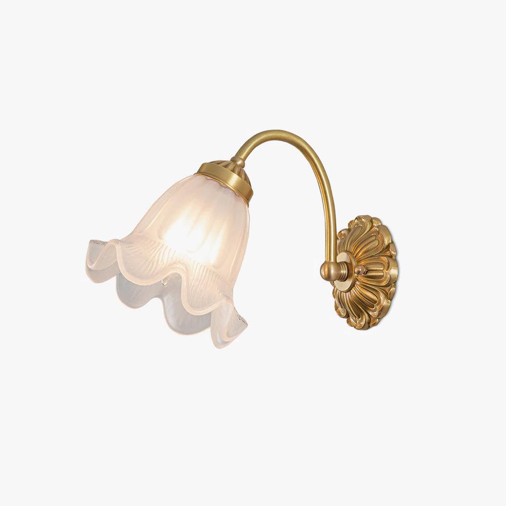 Brass Floral Glass Sconce - Lumpaz