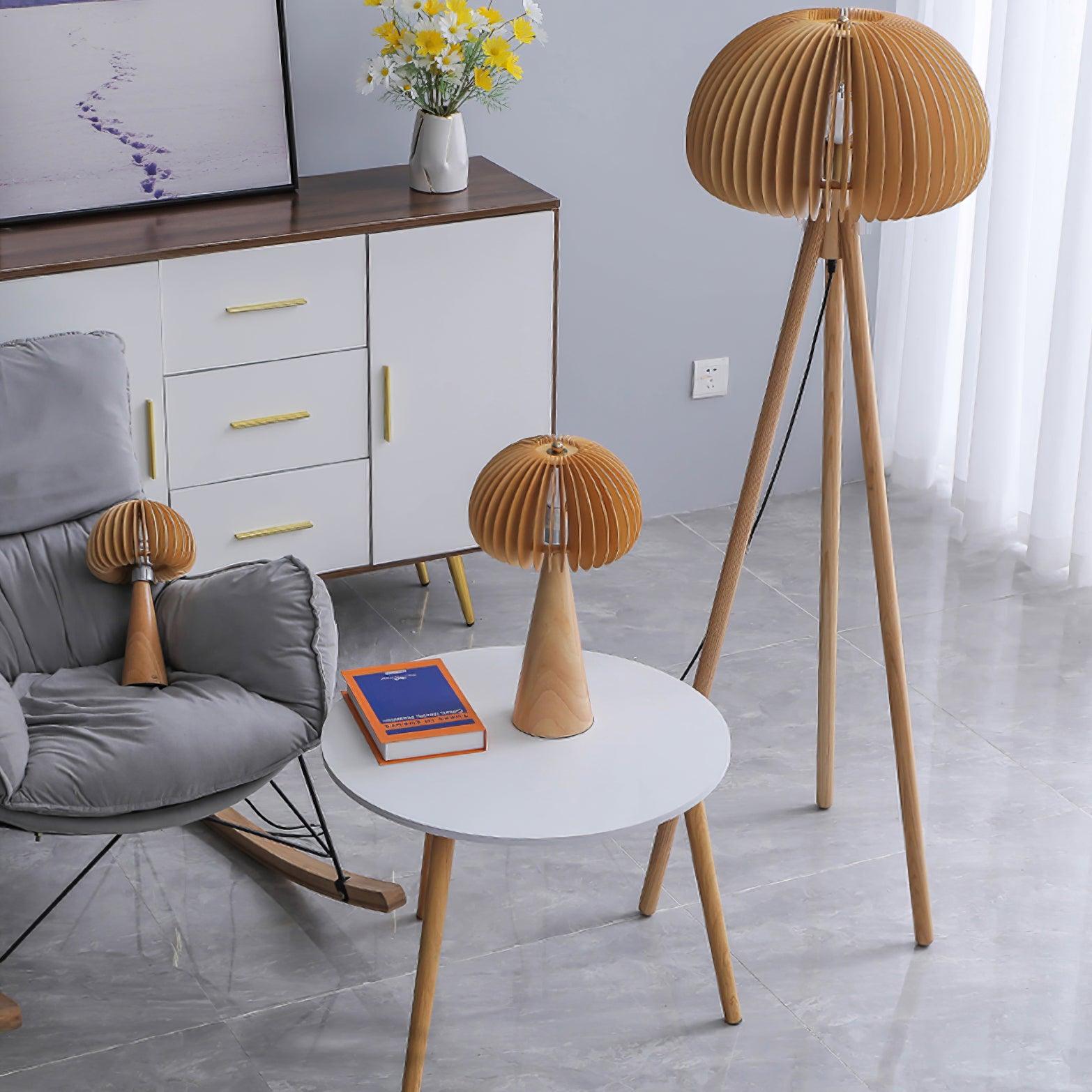 Wooden Pumpkin Floor Lamp - Lumpaz