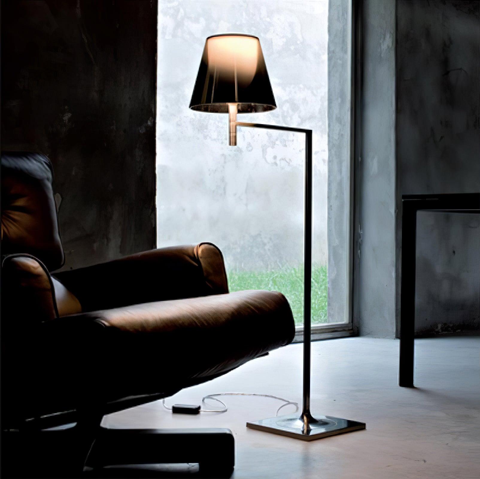 Chrome Prism Bending Floor Light - Lumpaz
