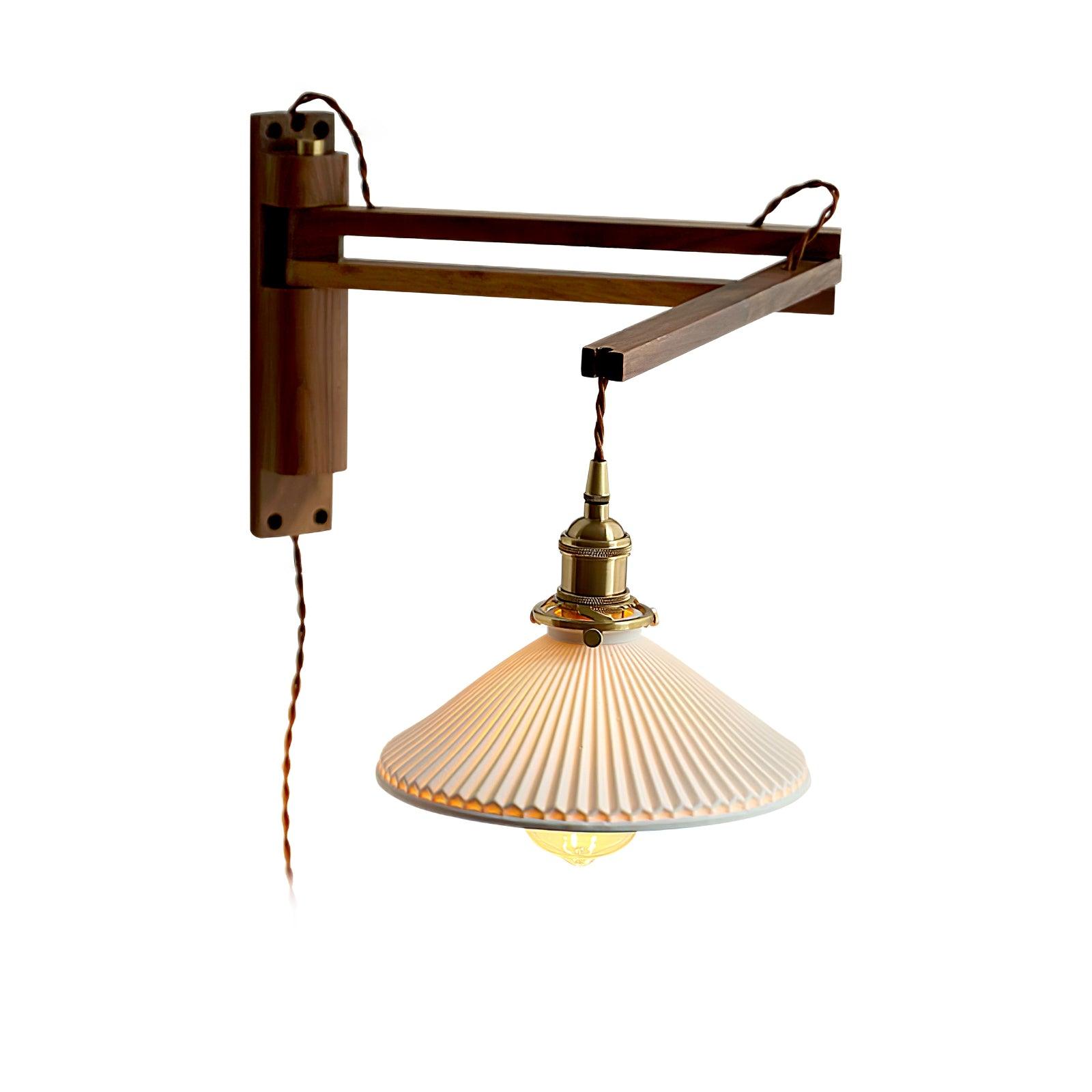 Walnut Swing Arm Wall Lamp - Lumpaz