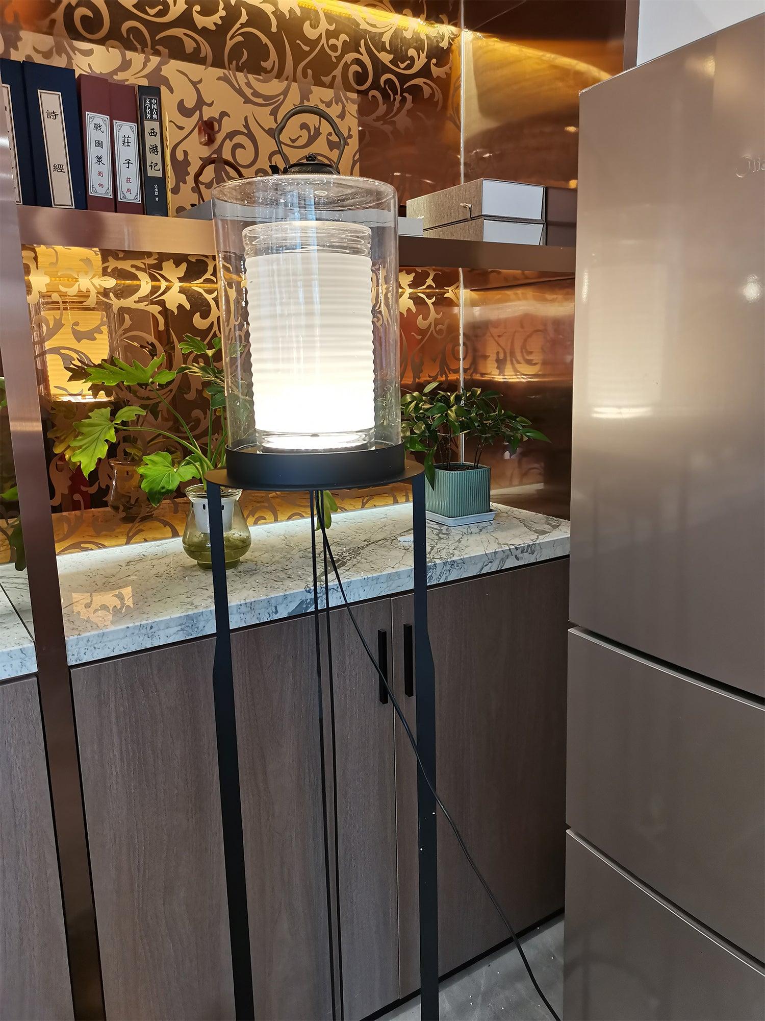 Dual Cylinder Glass Floor Lamp - Lumpaz