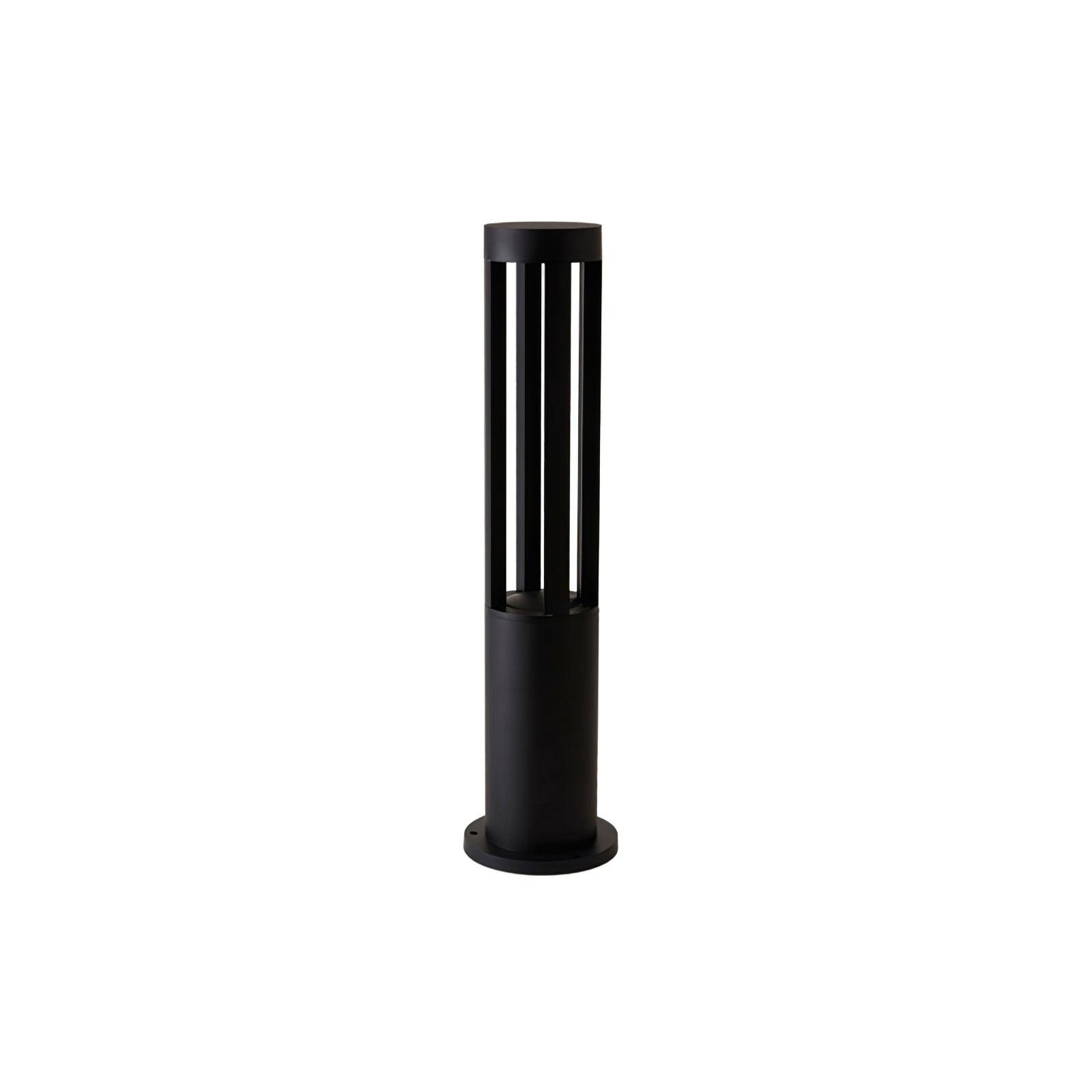 Black Cylindrical Garden Outdoor Light with Solar Panel - Lumpaz