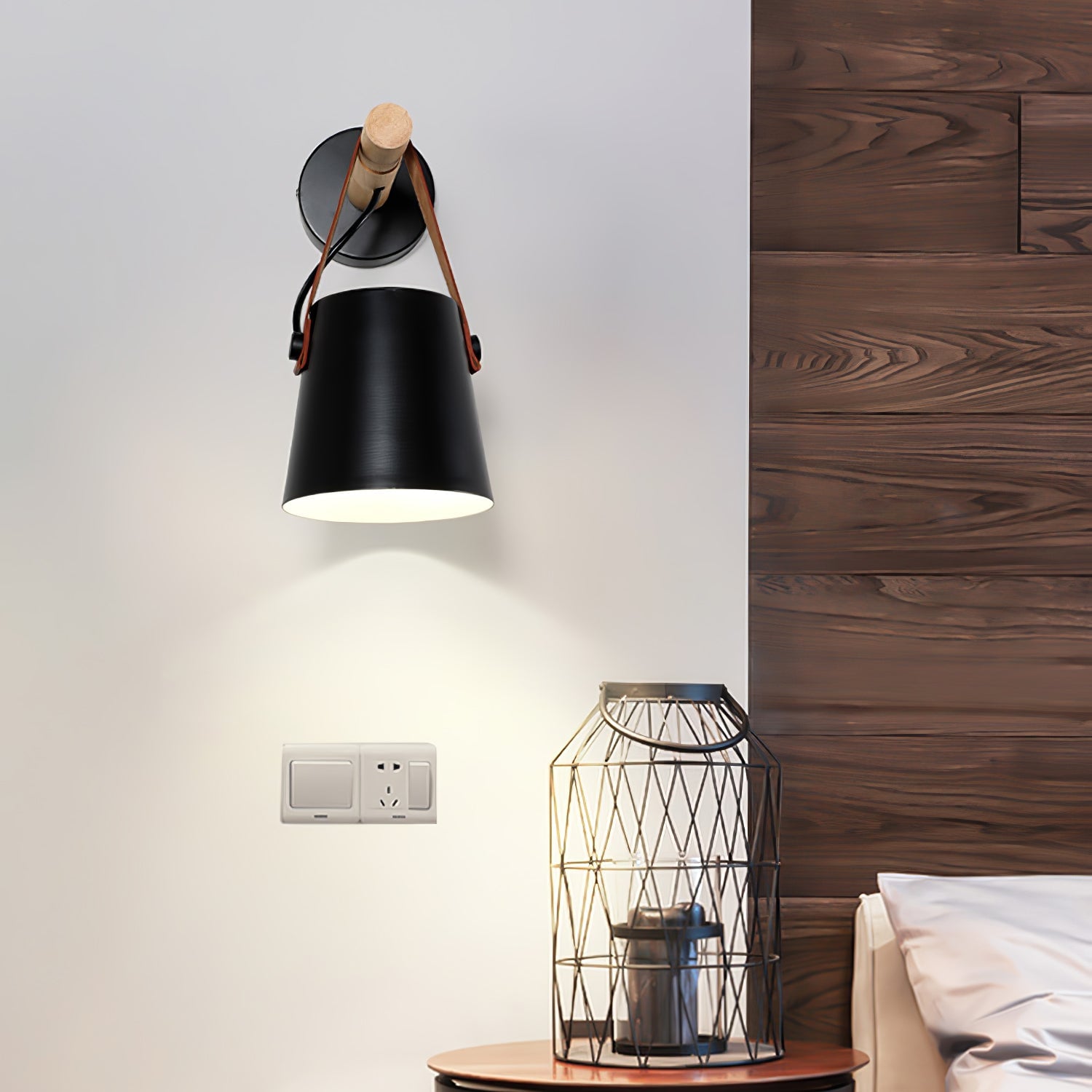 Wooden Conical Wall Light - Lumpaz
