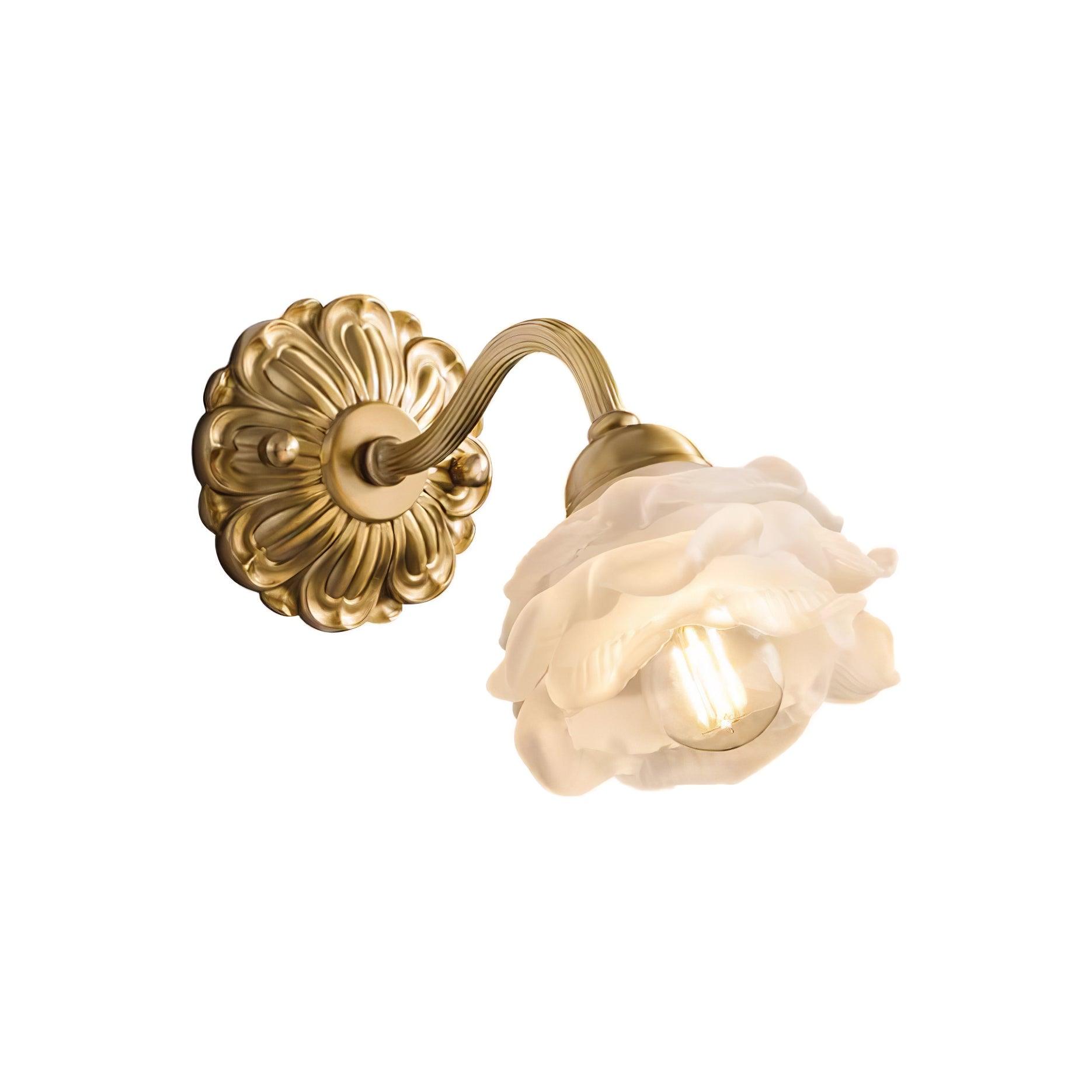 Brass Rose Wall Light - Lumpaz