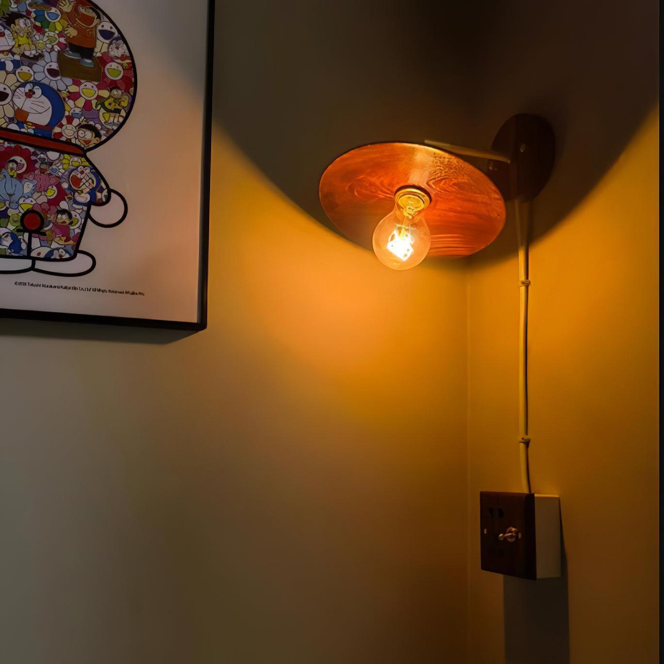 Walnut Flared Wall Light - Lumpaz