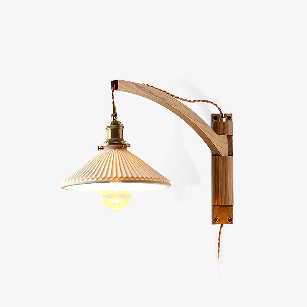 Walnut Swing Arm Wall Lamp - Lumpaz