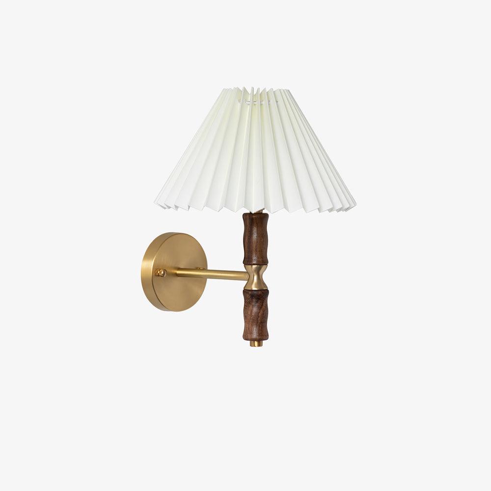 Pleated Walnut Wall Light - Lumpaz
