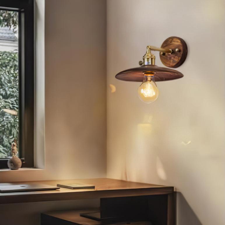 Walnut Flared Wall Light - Lumpaz