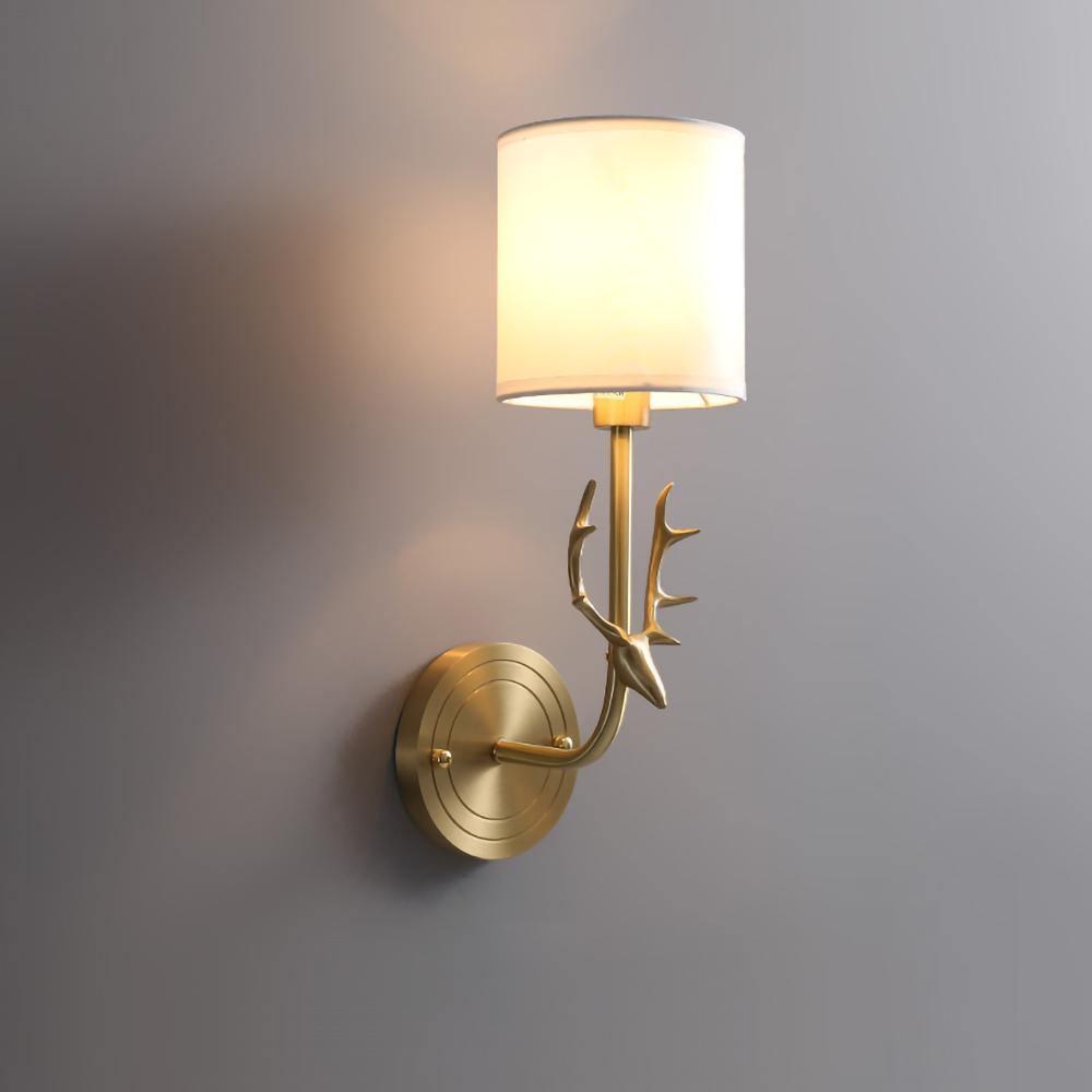 Brass Deer Head Wall Light - Lumpaz