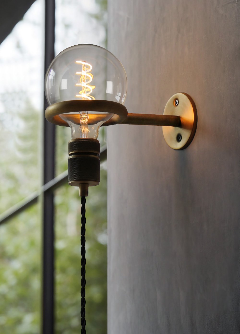 Loop Minimalist Wall Light With Wall Socket - Lumpaz
